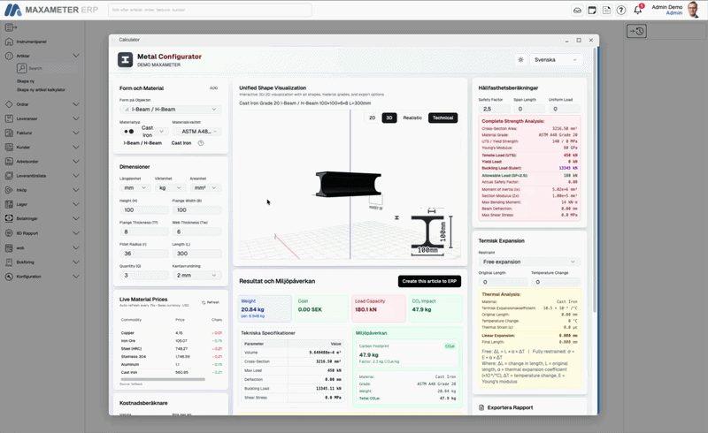 3D configurator screenshot