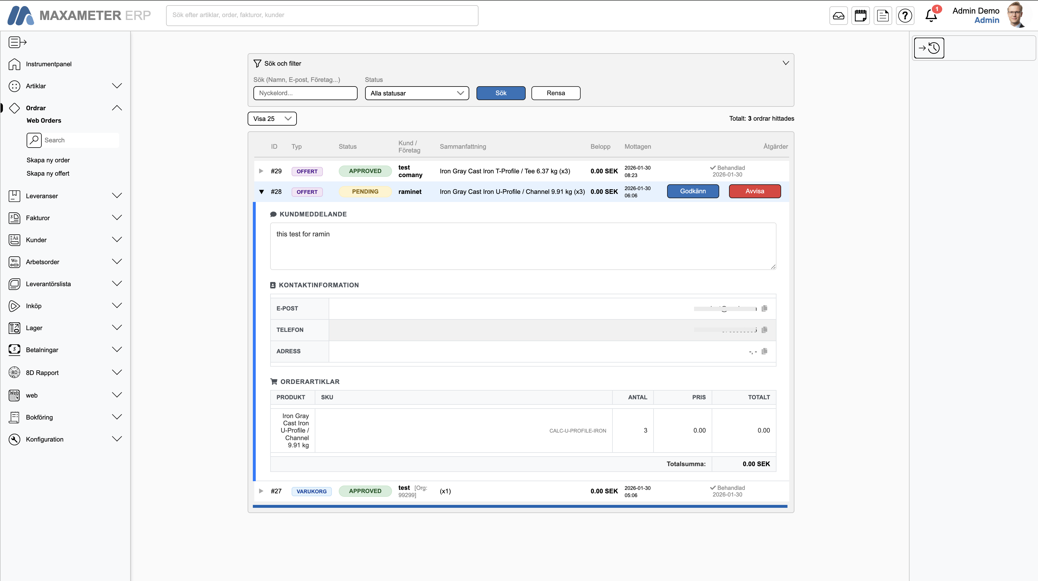 Order Management & Quotes